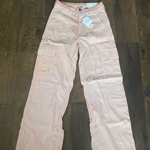 American Eagle Outfitters Light Pink High-Rise Cargo Pants